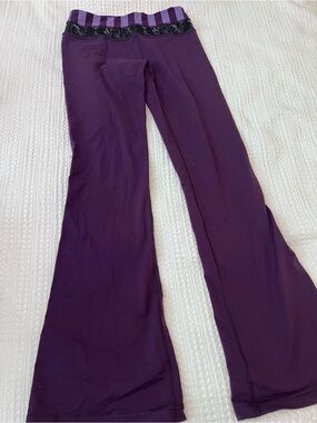 lululemon athletica Plum Striped Waistband Leggings